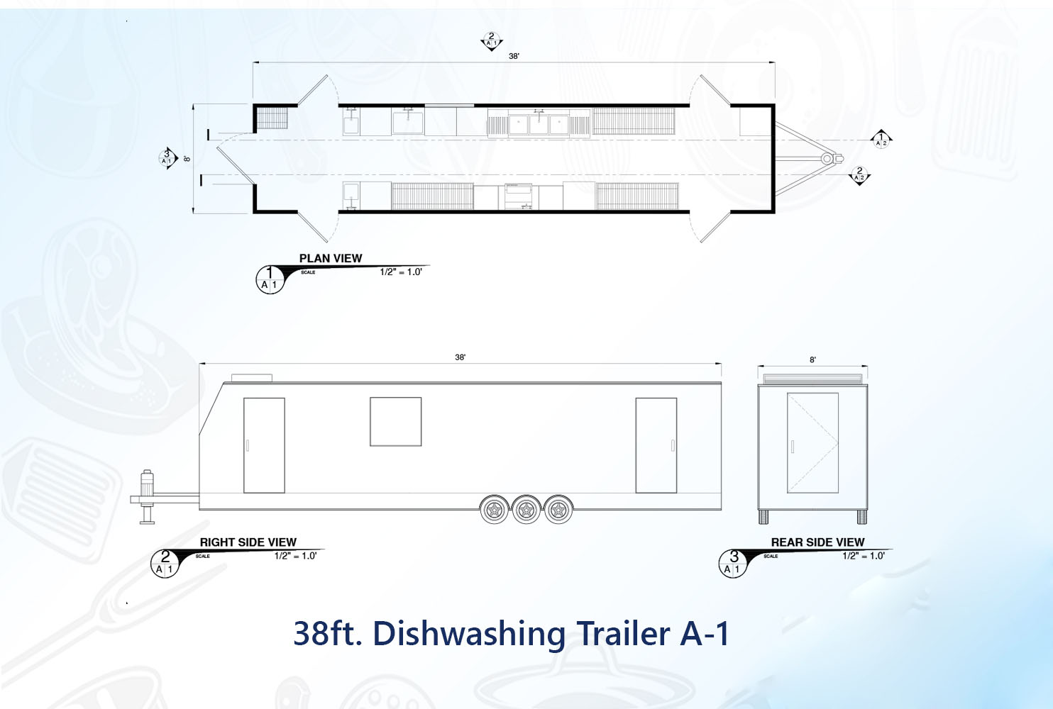 38 ft Dishwashing Trailer A-1
